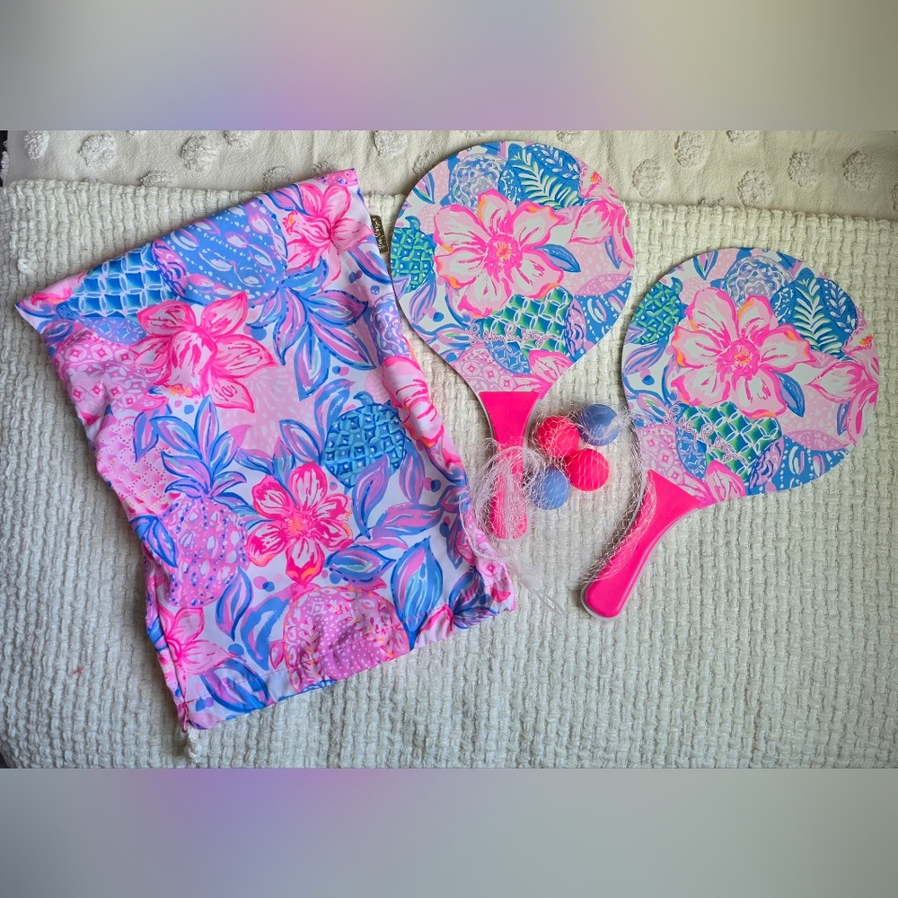 Paddle Ball Set in Pink Snappy Turtle. Pink, blue and purple colors